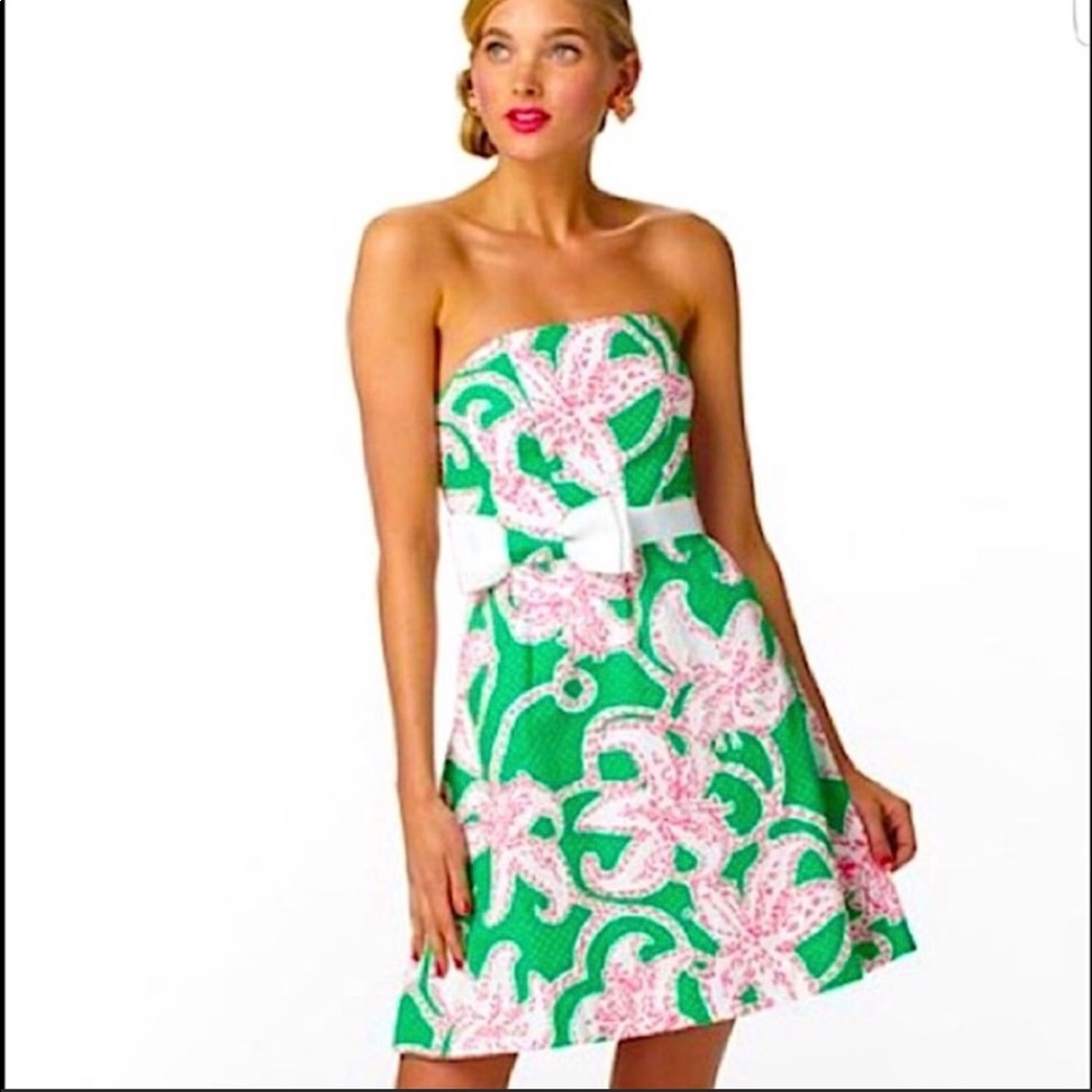 Lilly Pulitzer Amberly Green Pink Twinkle Dress